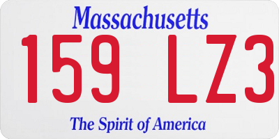 MA license plate 159LZ3