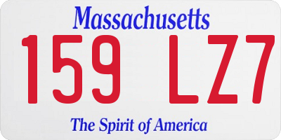 MA license plate 159LZ7