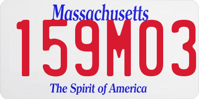 MA license plate 159M03