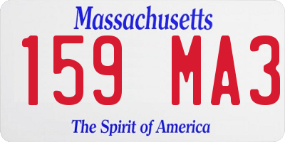 MA license plate 159MA3