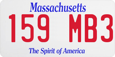 MA license plate 159MB3
