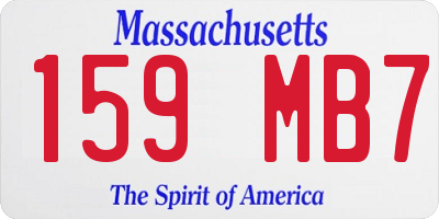 MA license plate 159MB7