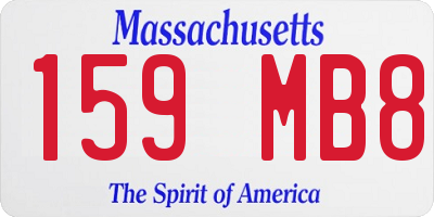 MA license plate 159MB8