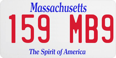 MA license plate 159MB9