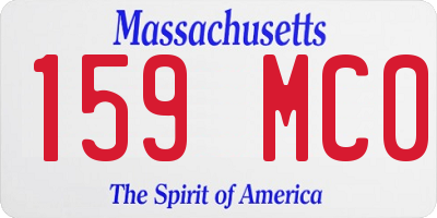 MA license plate 159MC0