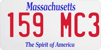 MA license plate 159MC3