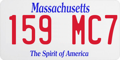 MA license plate 159MC7