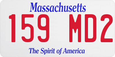 MA license plate 159MD2