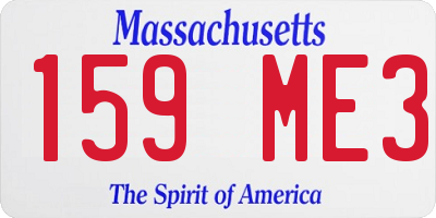 MA license plate 159ME3