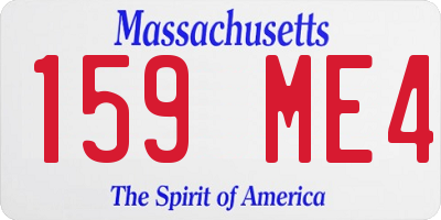 MA license plate 159ME4