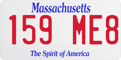 MA license plate 159ME8