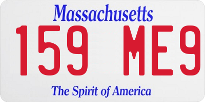 MA license plate 159ME9