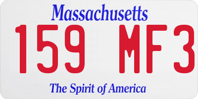 MA license plate 159MF3