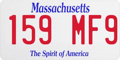 MA license plate 159MF9