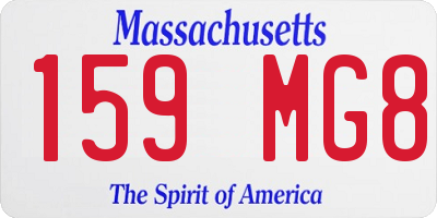 MA license plate 159MG8