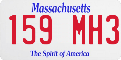 MA license plate 159MH3
