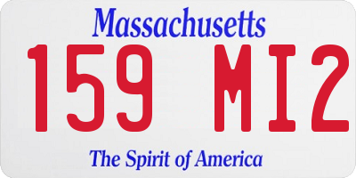 MA license plate 159MI2
