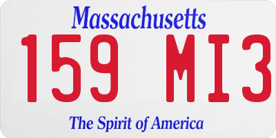 MA license plate 159MI3