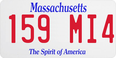 MA license plate 159MI4