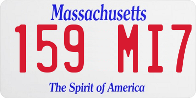 MA license plate 159MI7