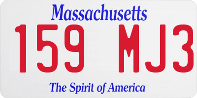 MA license plate 159MJ3