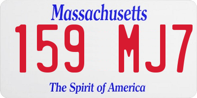 MA license plate 159MJ7