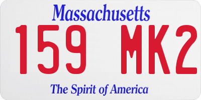 MA license plate 159MK2