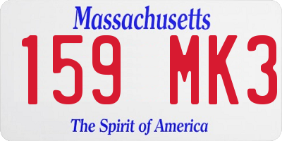 MA license plate 159MK3