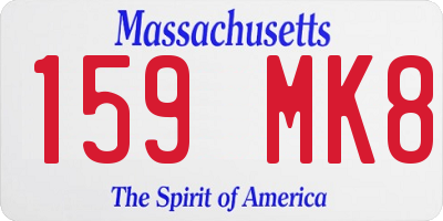 MA license plate 159MK8