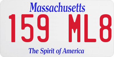 MA license plate 159ML8