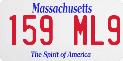 MA license plate 159ML9