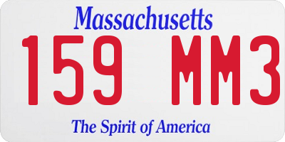 MA license plate 159MM3