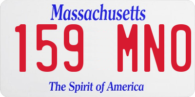 MA license plate 159MN0