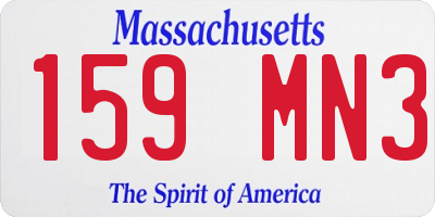 MA license plate 159MN3