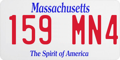 MA license plate 159MN4