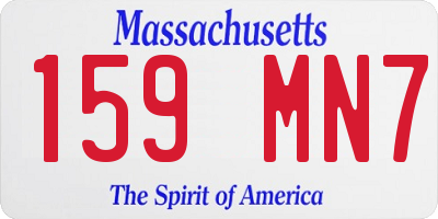 MA license plate 159MN7