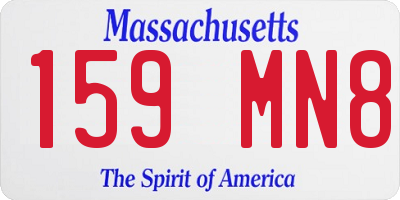 MA license plate 159MN8