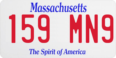 MA license plate 159MN9