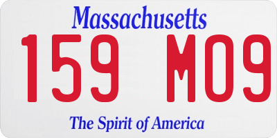 MA license plate 159MO9