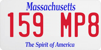 MA license plate 159MP8