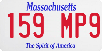 MA license plate 159MP9