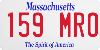 MA license plate 159MR0