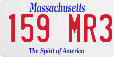 MA license plate 159MR3
