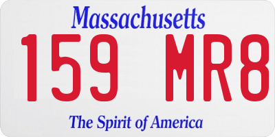 MA license plate 159MR8