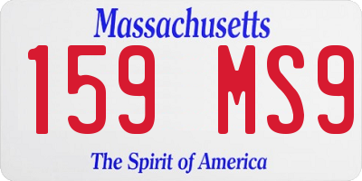 MA license plate 159MS9