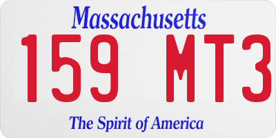 MA license plate 159MT3