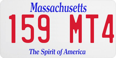 MA license plate 159MT4