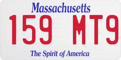 MA license plate 159MT9