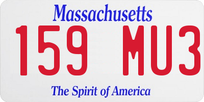MA license plate 159MU3