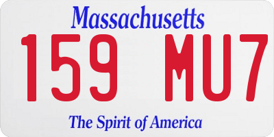 MA license plate 159MU7